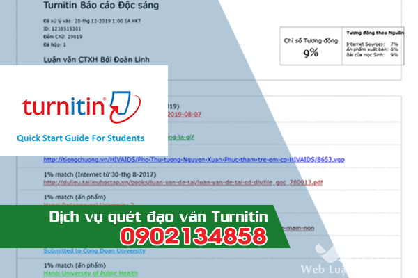 dịch vụ quét đạo văn bằng phần mềm turnitin