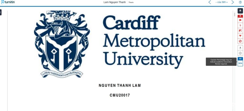 Turnitin phát hiện ra bài viết sử dụng AI